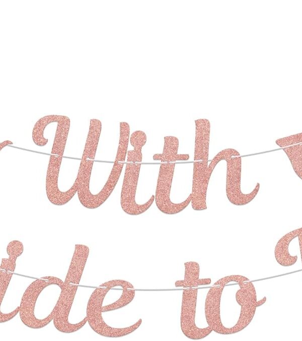 Tea With the Bride to Be Banner, Bridal Shower Decorations, Engagement Wedding Decorations, Let's Partea Bachelorette Party Supplies Rose Gold & Silver Double-Sided
