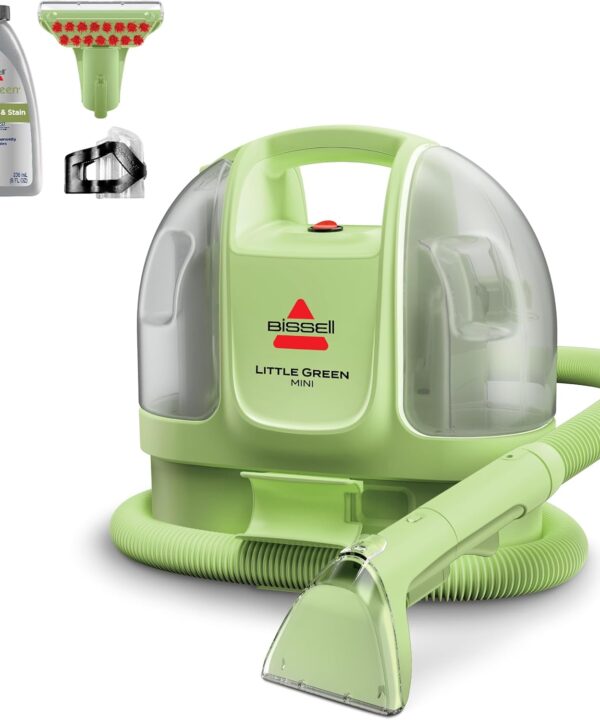 BISSELL Little Green Mini Portable Carpet and Upholstery Deep Cleaner, Car/Auto Detailer, with HydroRinse Self-Cleaning Tool and 4" Tough Stain Tool, Tea Green, 4075