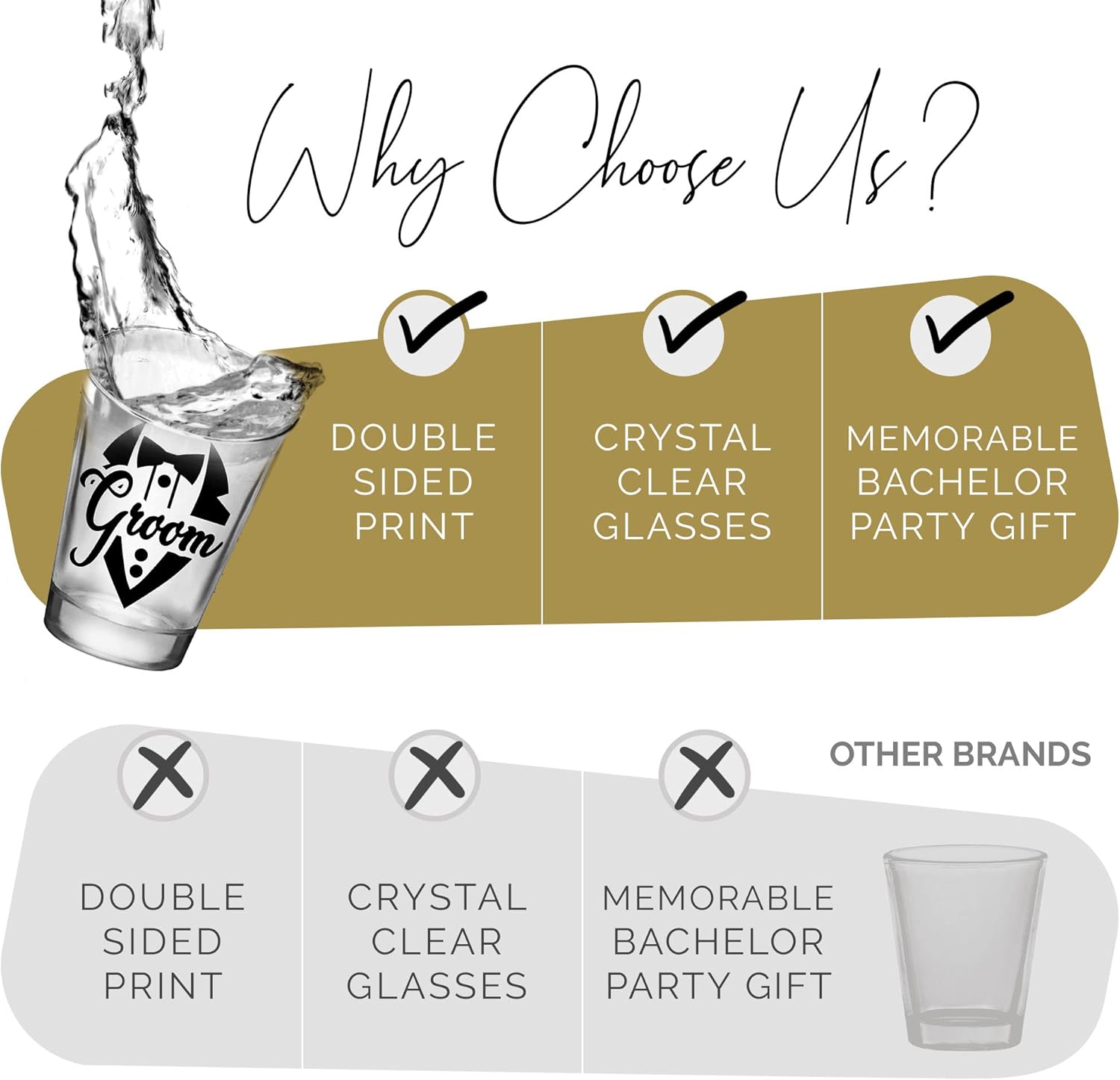 Bachelor Party Shot Glass Set of 12 1 for Groom and 11 for Groomsmen, 1.75oz Glasses, Groomsmen Proposal Gifts For Wedding, Team Groom Proposal, Party Favors for Men And Gift Ideas