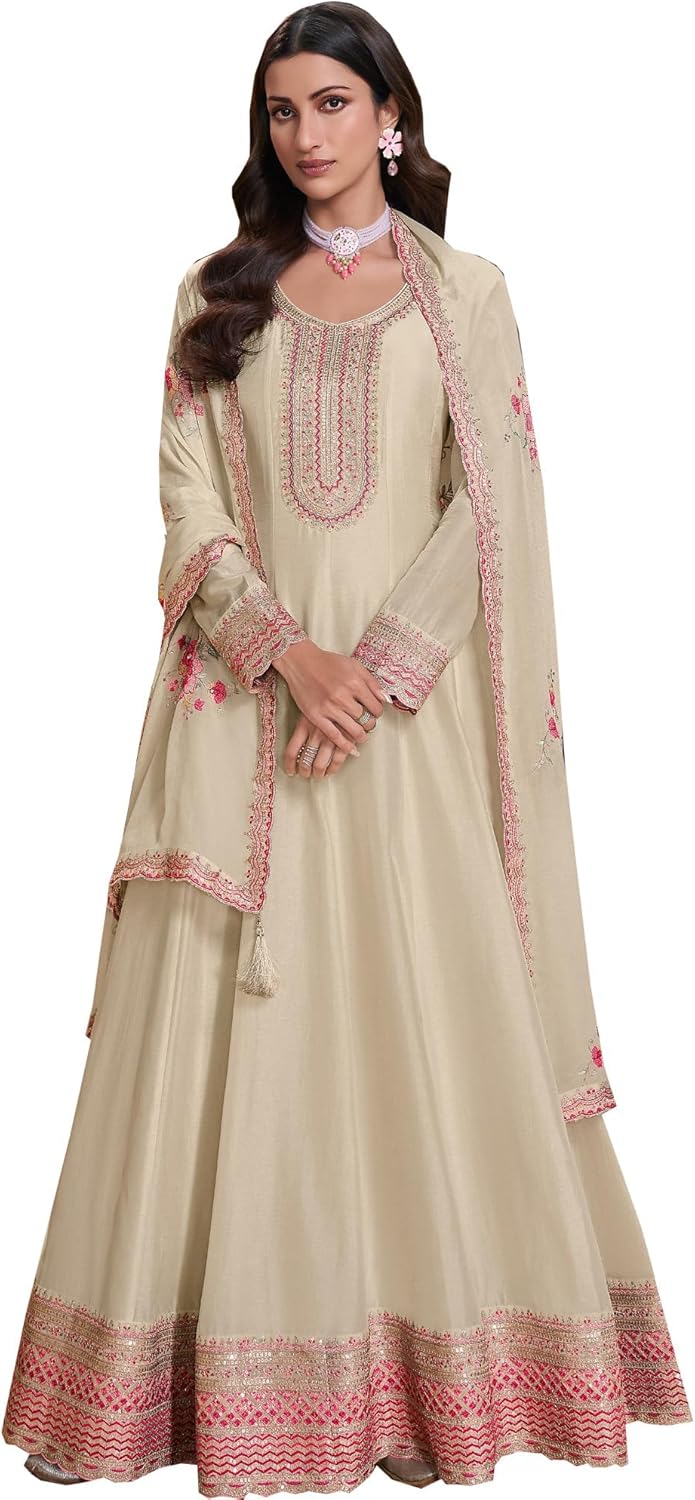 Pakistani Designer Women's Wedding Wear Beautiful Anarkali Gown Suits Indian Traditional Dress