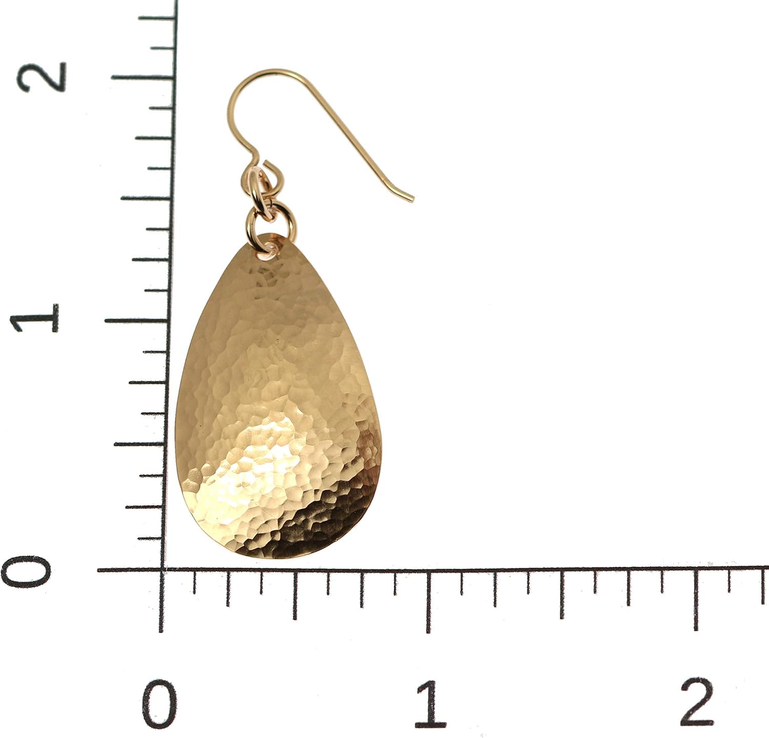 Small Hammered Bronze Teardrop Earrings