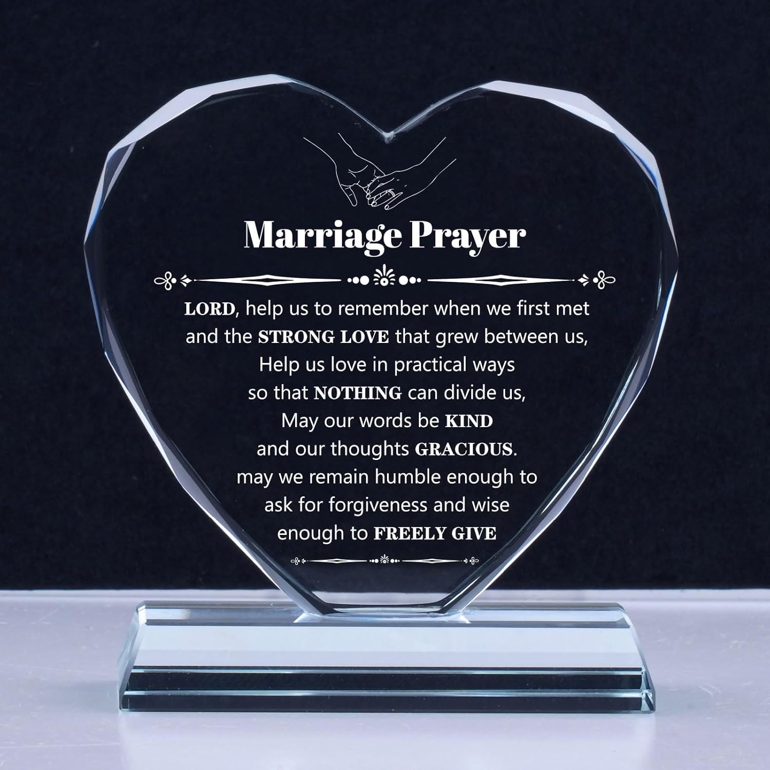Wedding Gifts for Couples 2026, Marriage Prayer Plaque, Unique K9 Crystal with Inspiring Quotes, Anniversary Wedding Gifts for Couples, Newlywed Mr and Mrs Gifts.