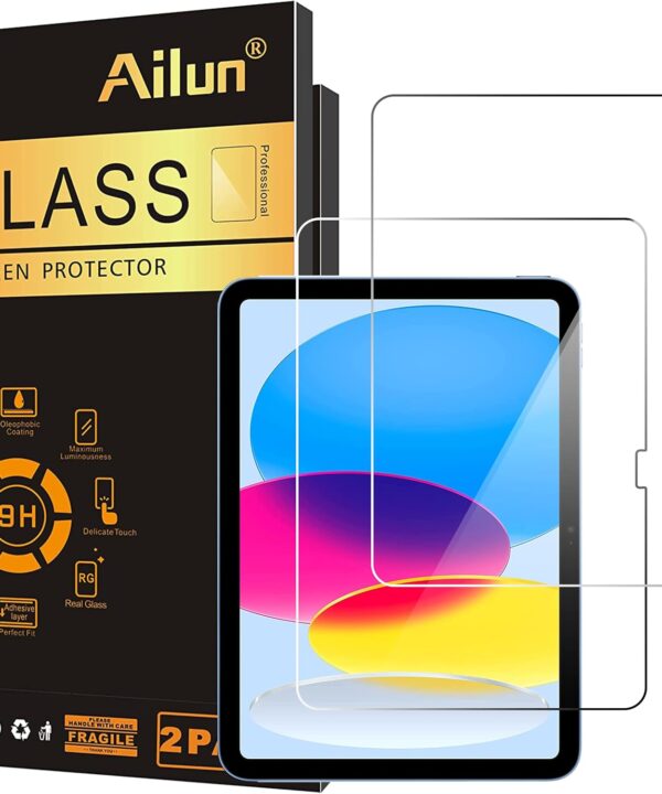 Ailun Screen Protector for iPad 11th A16 2025 [11 Inch] / 10th Generation 2022 [10.9 Inch], Tempered Glass [Face ID & Apple Pencil Compatible] Ultra Sensitive Case Friendly [2 Pack]