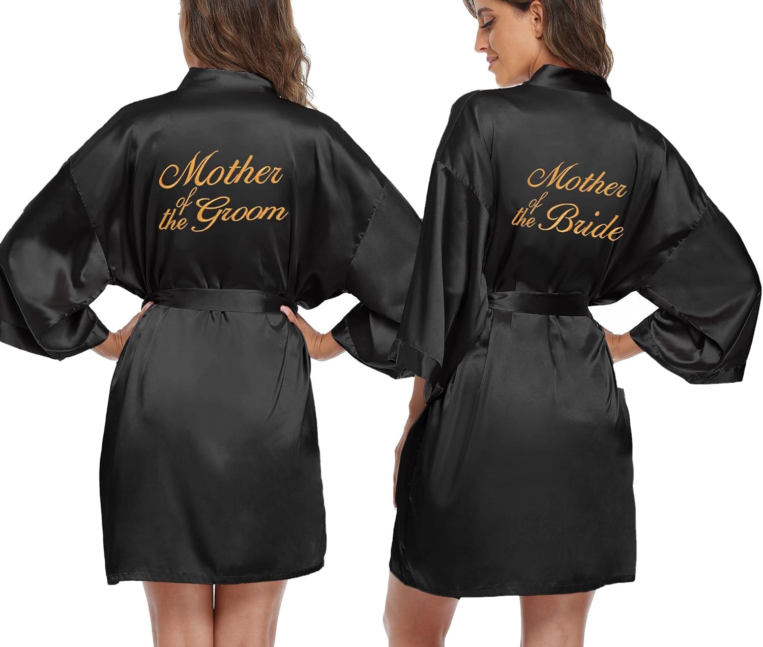 Wedding Robe 2sets Silky Bridesmaid Mother of The Bride Groom Robes Wedding Day Bathrobe Getting Ready