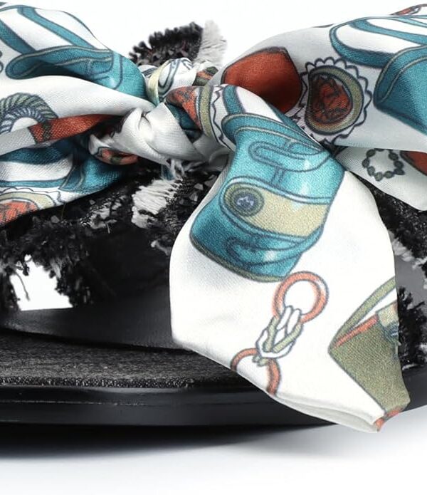 XOBZJH Evening Dress Shoes Rhinestone H-Band Black Flat Sandals for Women 2025,Designer Luxury Crystals Slides Sandals for Wedding Party Slippers Footwear