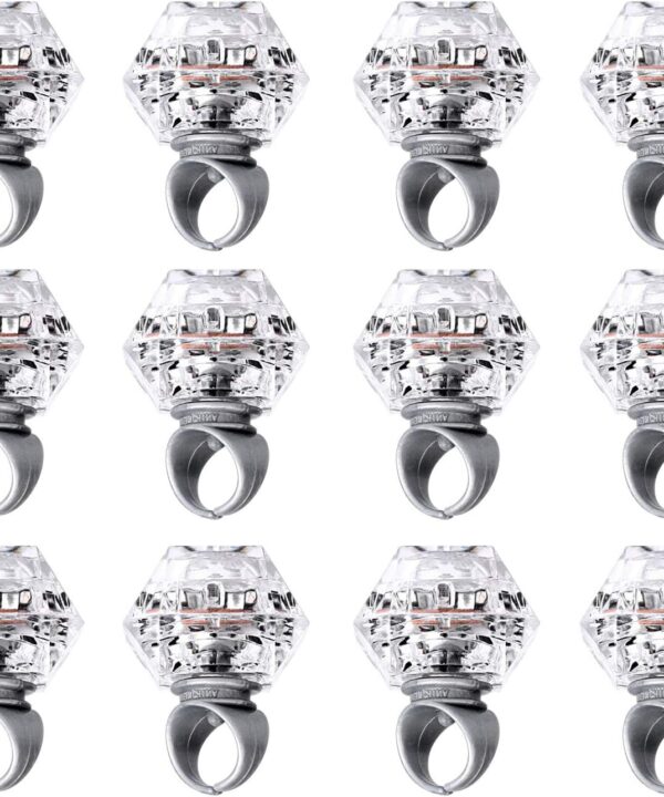 Konsait Flashing Led Light up Rings Bachelorette Party Favors Toys Grow in The Dark Party Suppiles Diamond Bling Rings for Birthday Weddings Bridal Shower Decorations (13pcs)