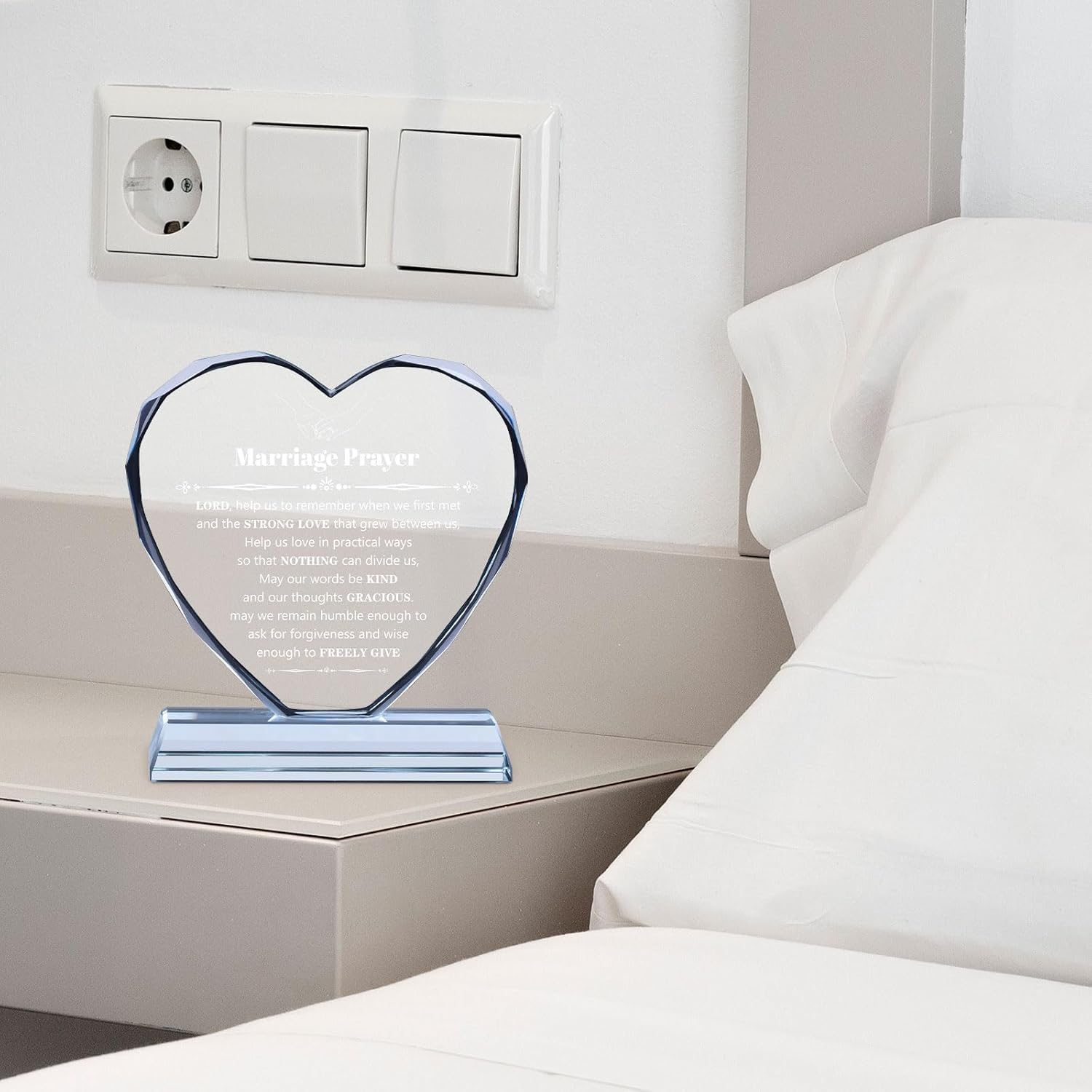 Wedding Gifts for Couples 2026, Marriage Prayer Plaque, Unique K9 Crystal with Inspiring Quotes, Anniversary Wedding Gifts for Couples, Newlywed Mr and Mrs Gifts.