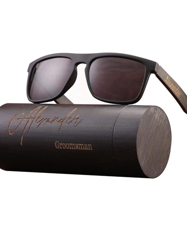 Personalized Wooden Unisex Polarized Sunglasses, Groomsmen Gifts, Bridesmaid Gifts, Mens Gift, Gift for Her, Anniversary Gift, Wedding Gift