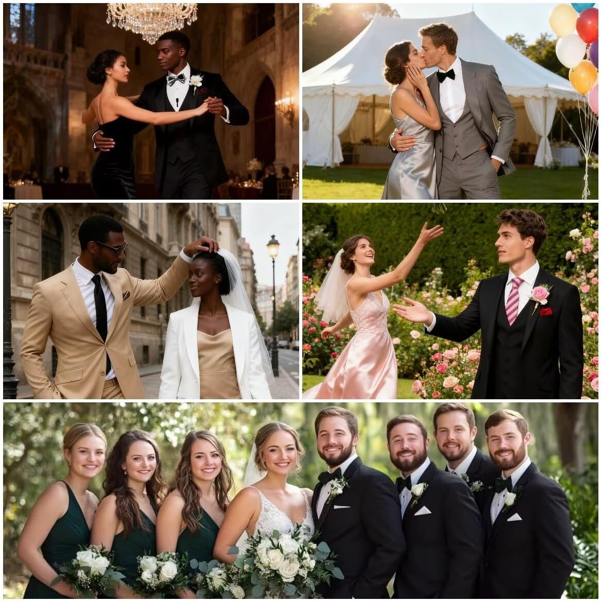 HUUTOE Mens 3 Piece Suits Slim Fit Prom Wedding Suits for Men Suit Summer Blazer Jacket Vest Pants Tuxedo Set