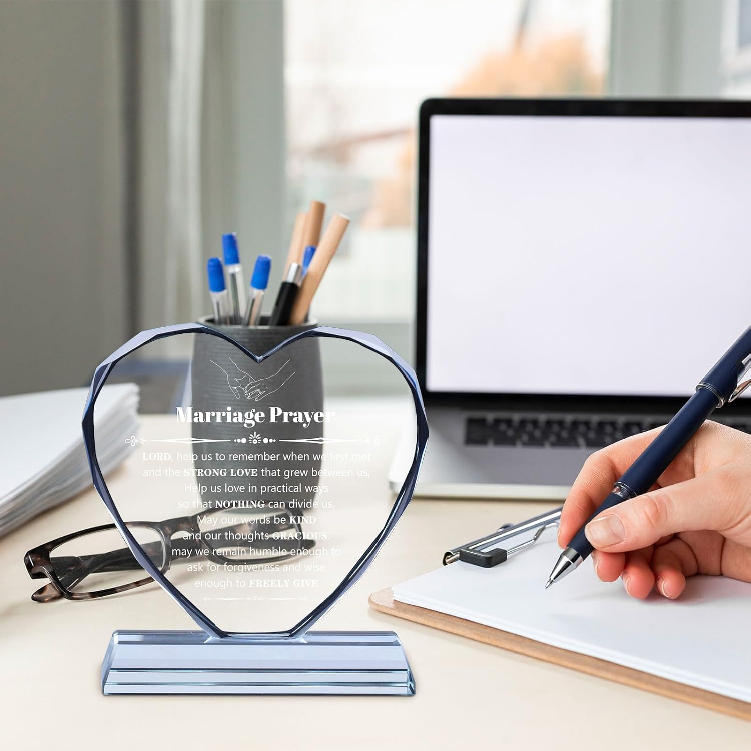 Wedding Gifts for Couples 2026, Marriage Prayer Plaque, Unique K9 Crystal with Inspiring Quotes, Anniversary Wedding Gifts for Couples, Newlywed Mr and Mrs Gifts.