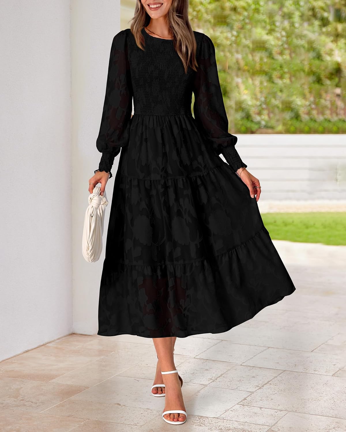 BTFBM Wedding Guest Dresses for Women Fall Fashion 2025 Casual Long Sleeve Floral Maxi Boho Homecoming Dress