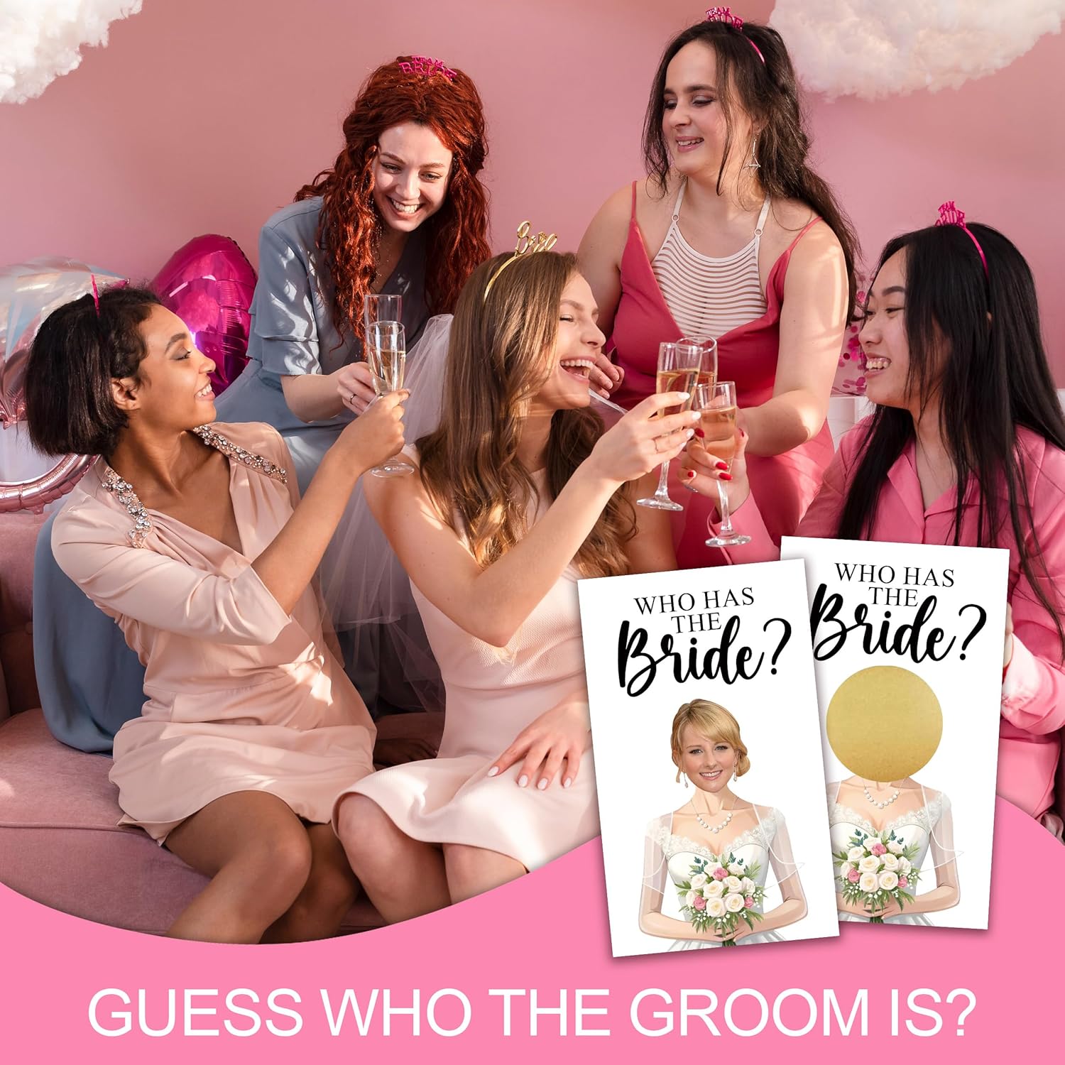 Who Has The Bride Bridal Shower Scratch Off Game, Fun Wedding Shower Game for Guests, Engagement Party, Bachelorette Party, Bride-to-Be Celebration Scratch Off Cards-41packs