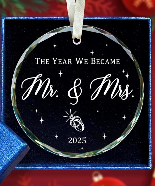 Wedding Gifts - Mr and Mrs Gifts - Wedding Gift Ideas for Couples 2025, Future Mr and Mrs Gift Ideas - 1st Bridal Shower Ornaments for Bride, Bride to Be - Glass Ornament 2025