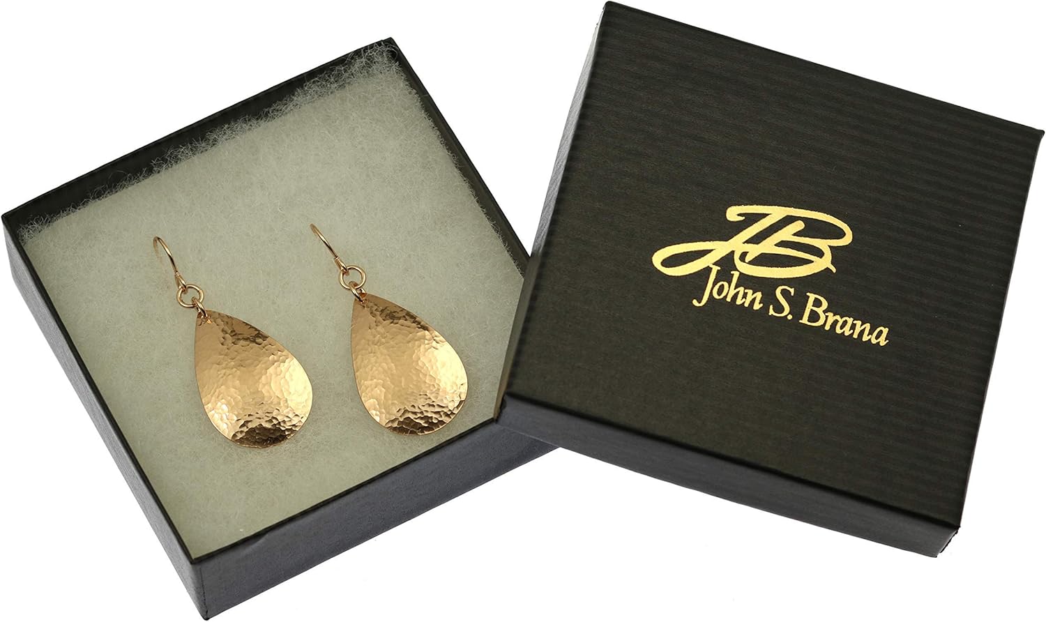 Small Hammered Bronze Teardrop Earrings