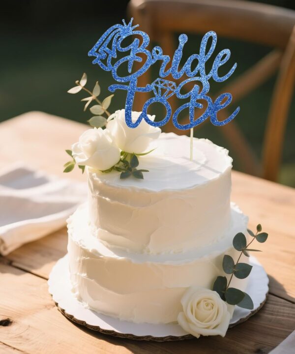Dark blue Glitter "Bride To Be" Cake Topper - Bridal Shower, Bachelorette & Engagement Party Decor