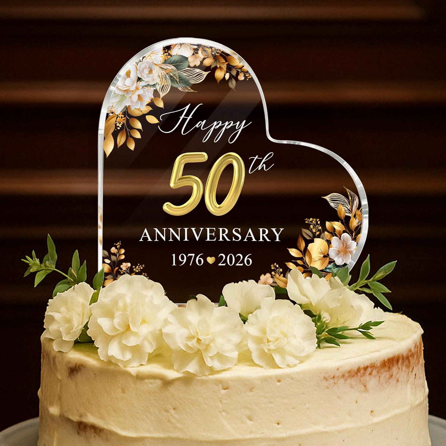 50th Wedding Anniversary Acrylic Cake Topper, 50 th Anniversary Decorations, 50 Wedding Topper, 50 Years Of Married Gifts (50th Anniversary Cake topper 2026)