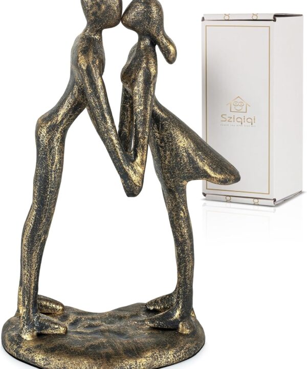 Sziqiqi 8th Anniversary Couple Gifts: 8 Year Anniversary Wedding Gifts for Him Her - 8th Wedding Gift for Husband Wife - Gift for Christmas Birthday Valentines Day Kissing Couple Figurines