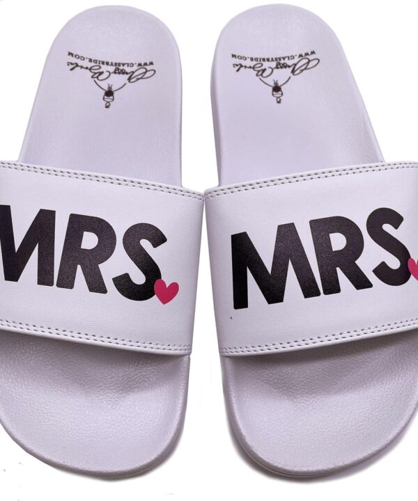 Mrs. Wedding Slides, Bride Sandals, Bride and Groom Slides