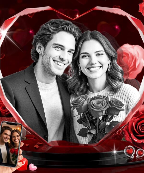 3D Crystal Photo, Valentines Day Personalized Gift for Women, Wife, Her, Him, Girlfriend, Mother, Boyfriend, Heart Glass Engraved 3D Crystal Picture, Custom Anniversary Birthday Couples Gifts