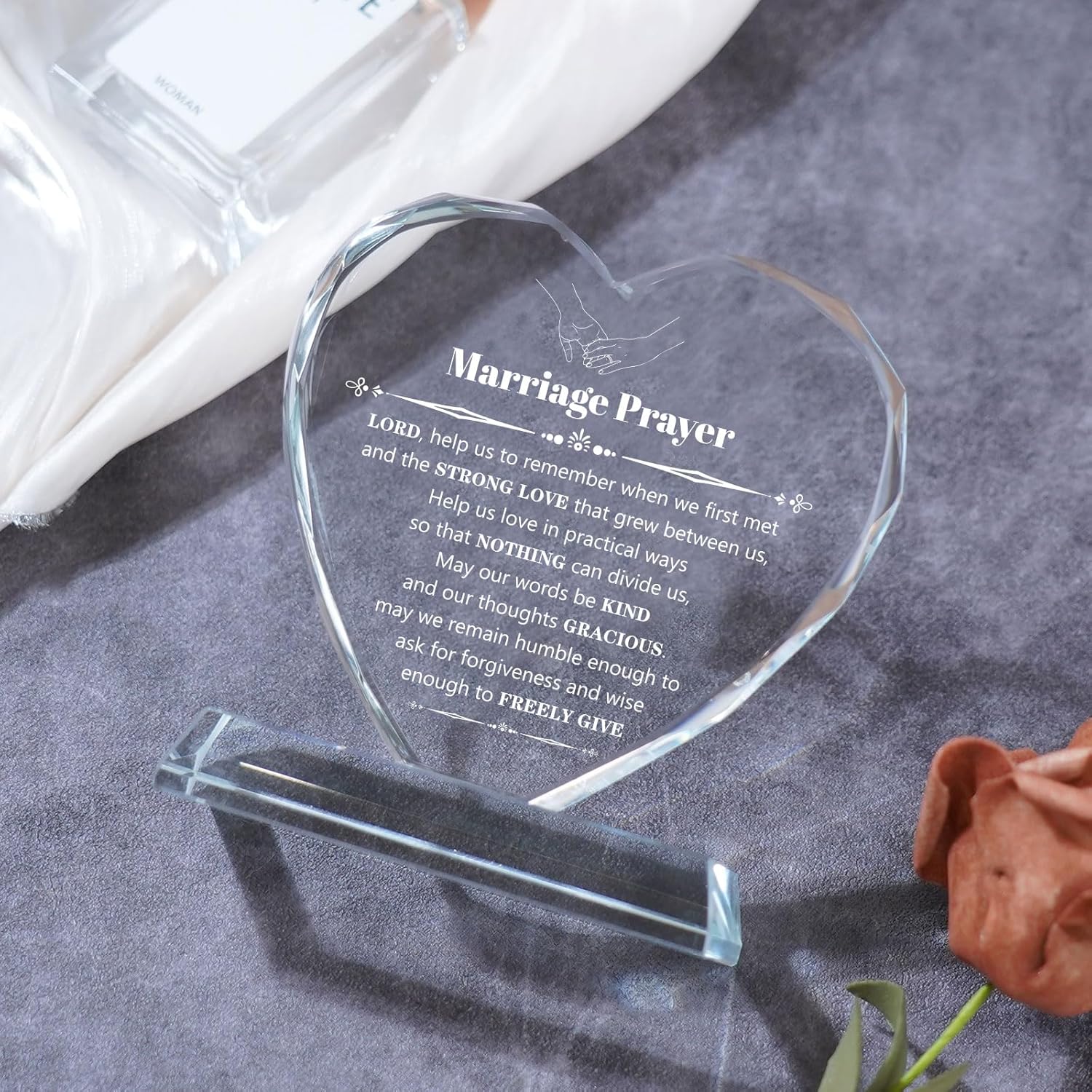 Wedding Gifts for Couples 2026, Marriage Prayer Plaque, Unique K9 Crystal with Inspiring Quotes, Anniversary Wedding Gifts for Couples, Newlywed Mr and Mrs Gifts.