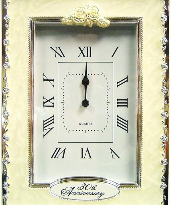 Happy 30th Pearl Wedding Anniversary Quartz Table Clock Gift Present