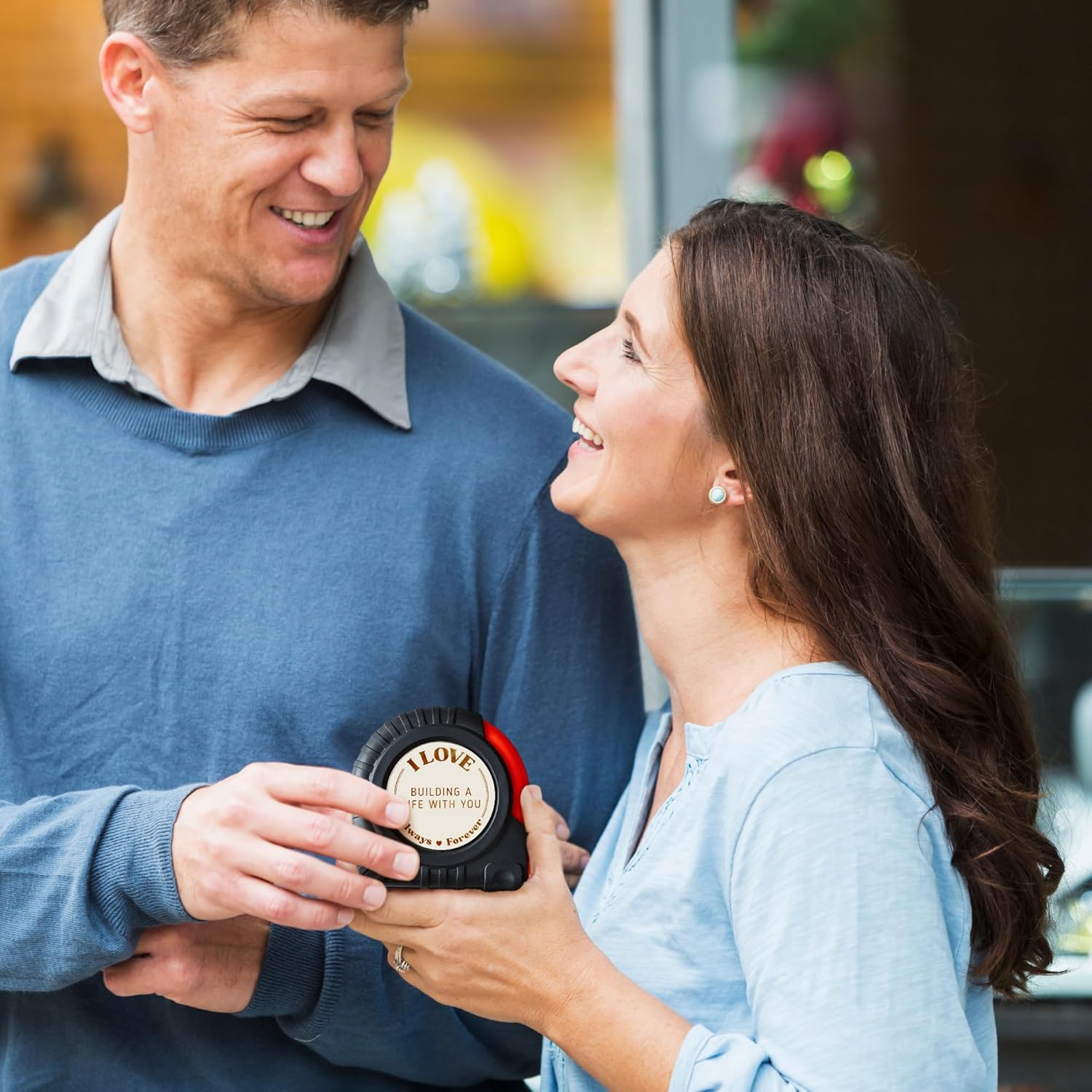 Gossby Gift for Husband, Boyfriend – I Love Building A Life with You Tape Measure – Christmas, Valentines, Anniversary Tool Gift for Him – Men Gift for Husband, Boyfriend from Wife, Girlfriend