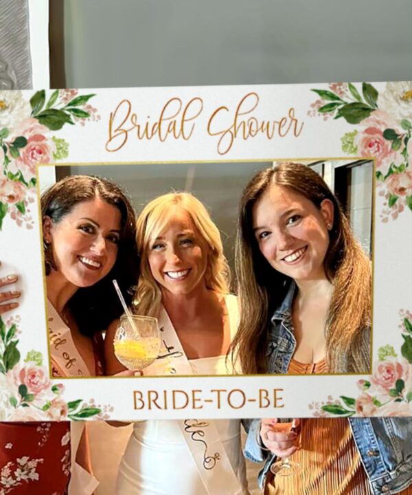 JeVenis Floral Bridal Shower Photo Booth Props Bride to Be Photo Booth Frame Floral Bridal Shower Party Supplies Hen Party Bachelorette Party Supplies