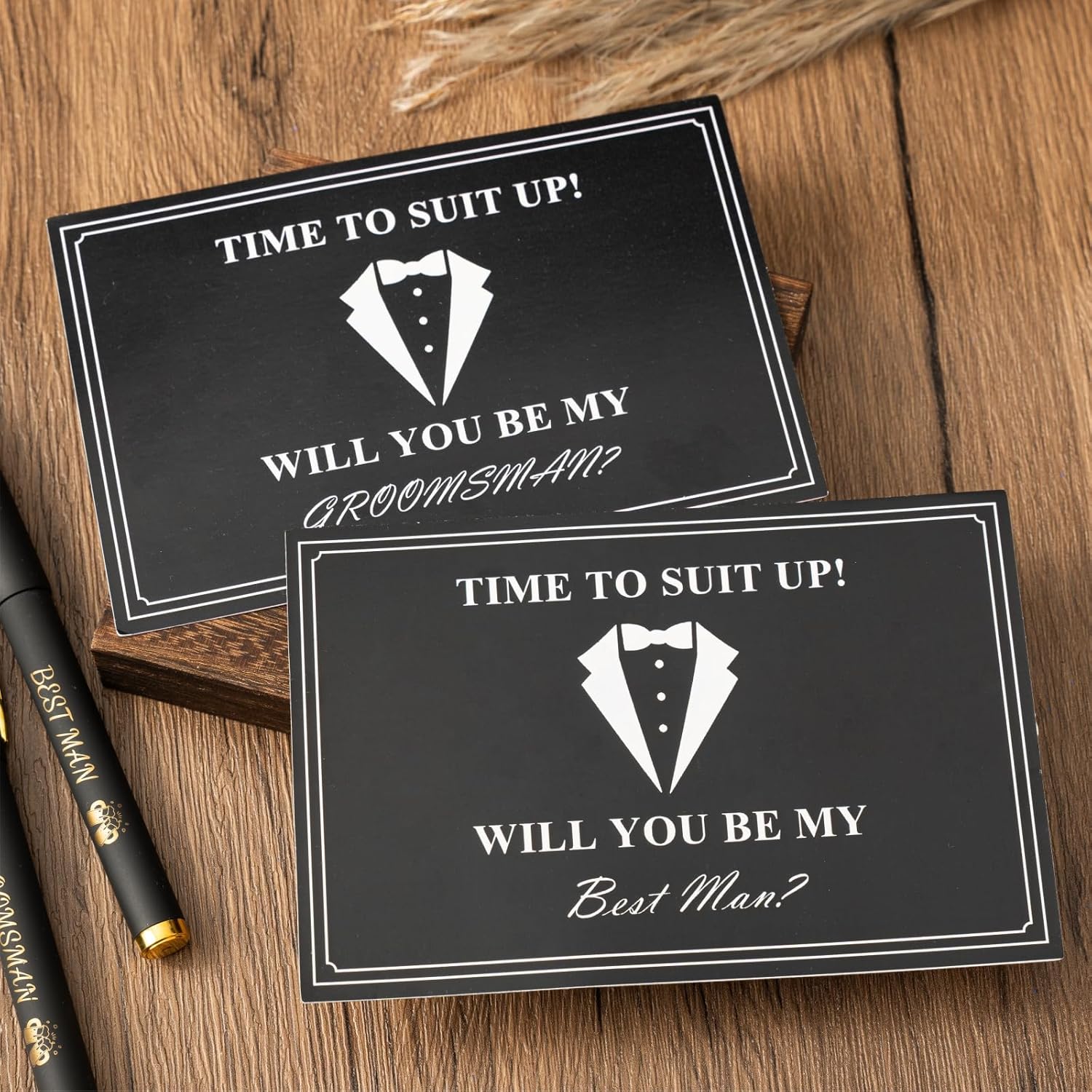 4 Sets Groomsmen Proposal Gifts, Proposal Bags with Spinning Whiskey Glasses PU Leather Toiletry Bag Best Man Bottle Opener Sunglasses Pen Card for Wedding Groomsman Best Man Gift