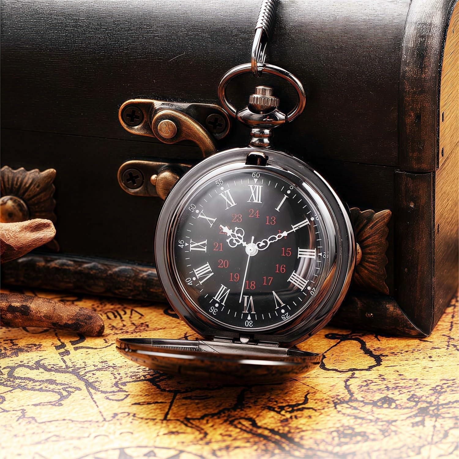 Groomsman Gifts for Wedding Engraved Pocket Watch Best Man Ring Bearer Groom Bride Father Roman Numerals Quartz Pocket Watches Wedding with Chain (1PCS 3PCS 4PCS 5PCS 6PCS)