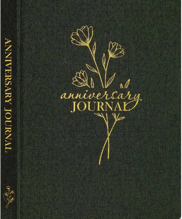 Lanpn Wedding Anniversary Journal Notebook - Linen First Year to 70th Anniversary Scrapbook Memory Book for Couples - Newlywed Marriage Journal Wedding Anniversary Book Gifts (Green, 190 Pages)