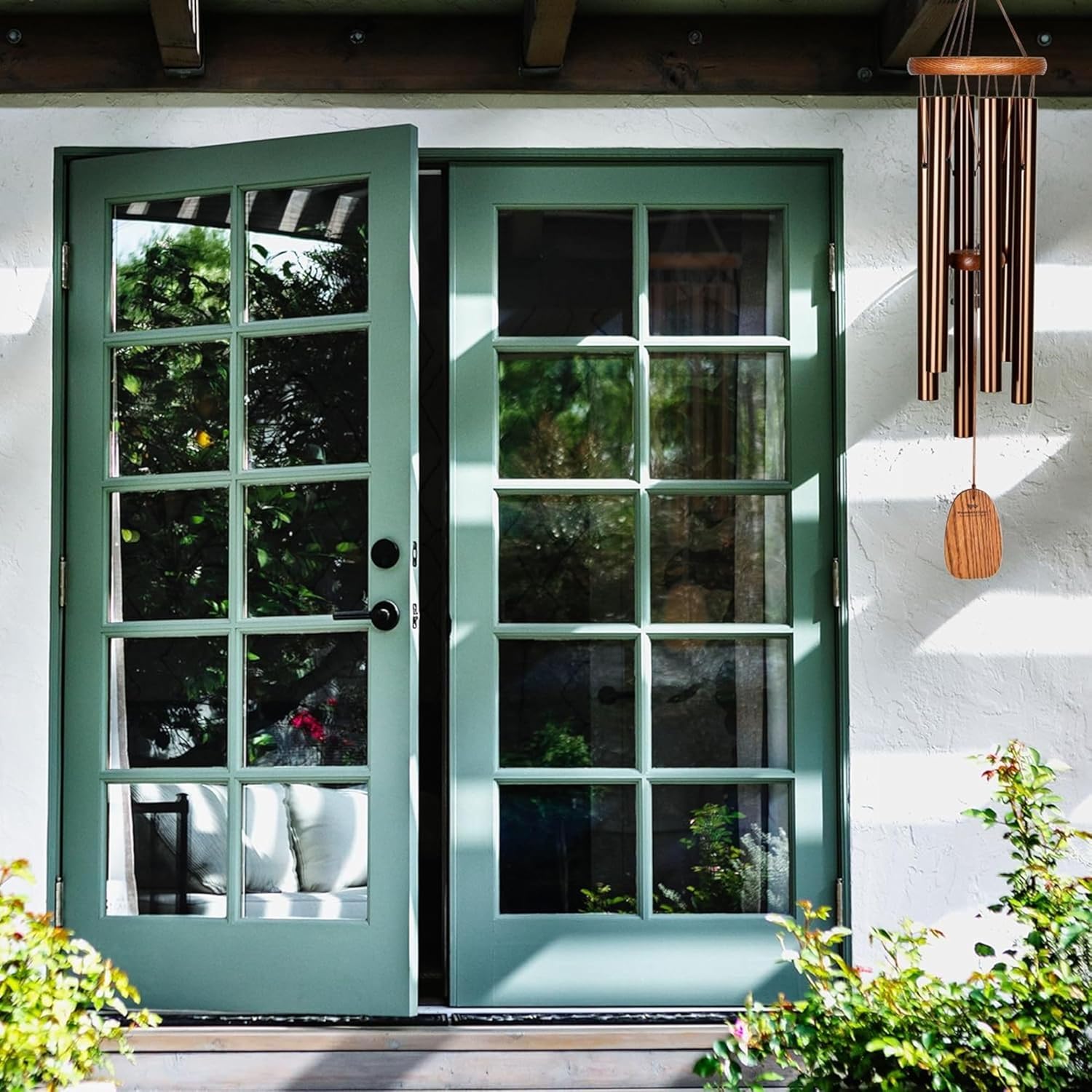 Woodstock Wind Chimes Amazing Grace Chime Medium (24) Bronze Wind Chime Inspirational and Memorial Gifts Wind Chimes for Outside Patio Home or Garden Decor