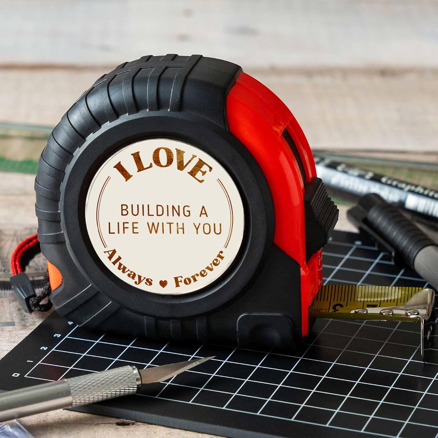 Gossby Gift for Husband, Boyfriend – I Love Building A Life with You Tape Measure – Christmas, Valentines, Anniversary Tool Gift for Him – Men Gift for Husband, Boyfriend from Wife, Girlfriend