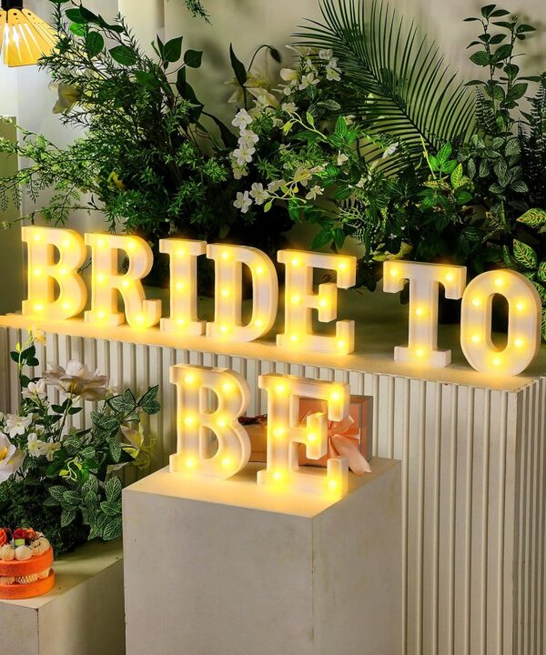 Honoson 9 Pcs Bachelorette Party Decorations Bride to Be Lights up Sign Engage Wedding Bridal Shower LED Neon Light for Women Bachelorette Party Supplies