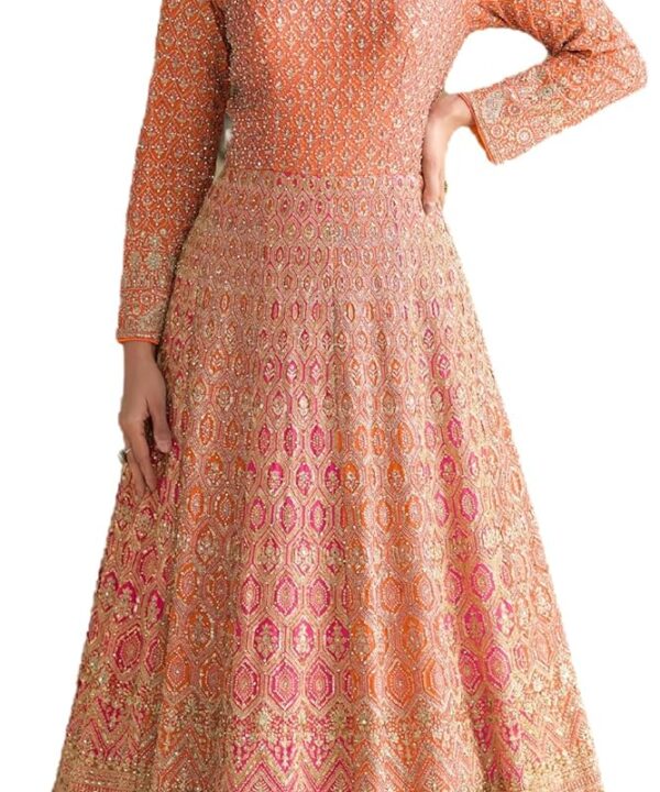Indian Pakistani Women's Ready to wear ethnic Gown for Eid Party Wedding Festivals (3002)