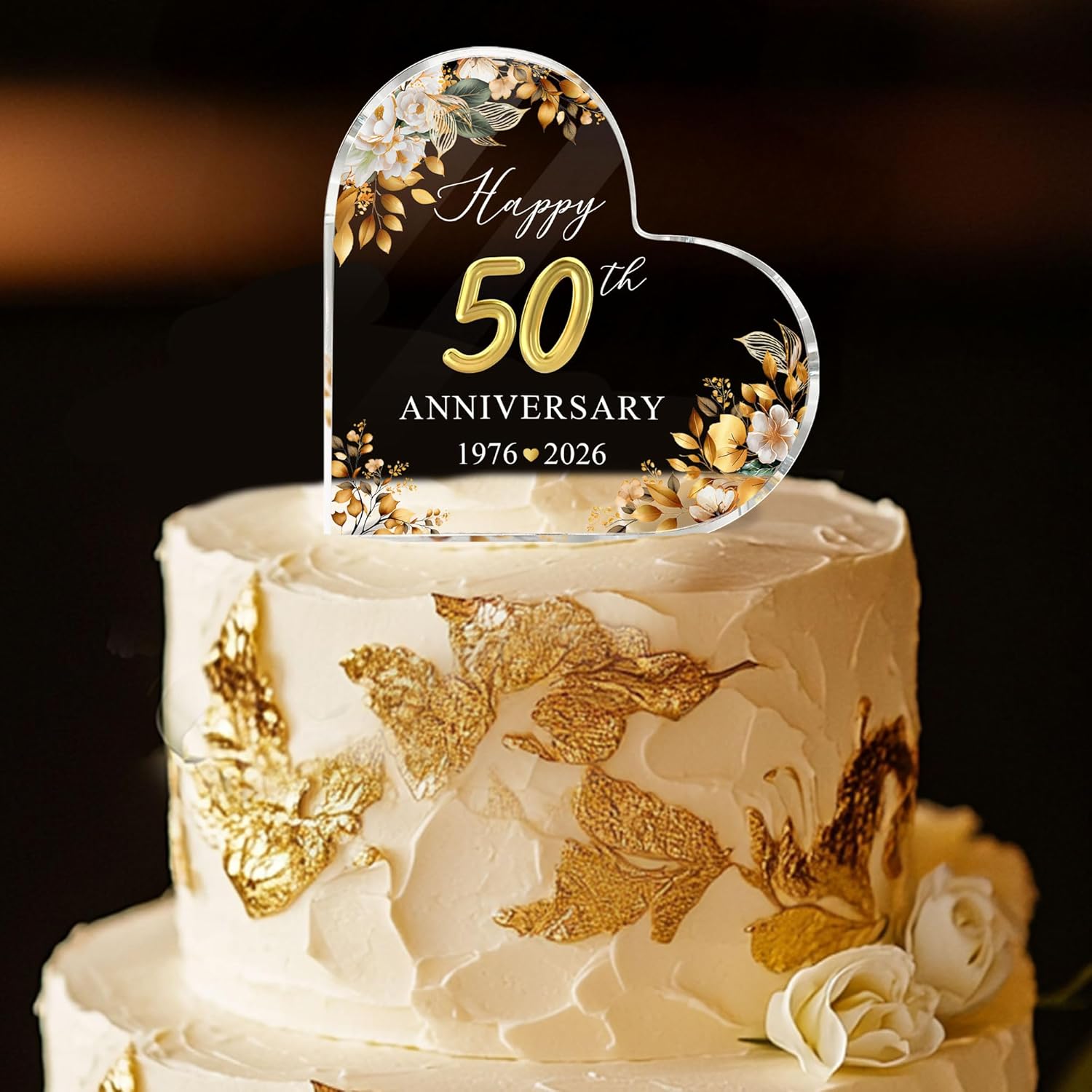 50th Wedding Anniversary Acrylic Cake Topper, 50 th Anniversary Decorations, 50 Wedding Topper, 50 Years Of Married Gifts (50th Anniversary Cake topper 2026)