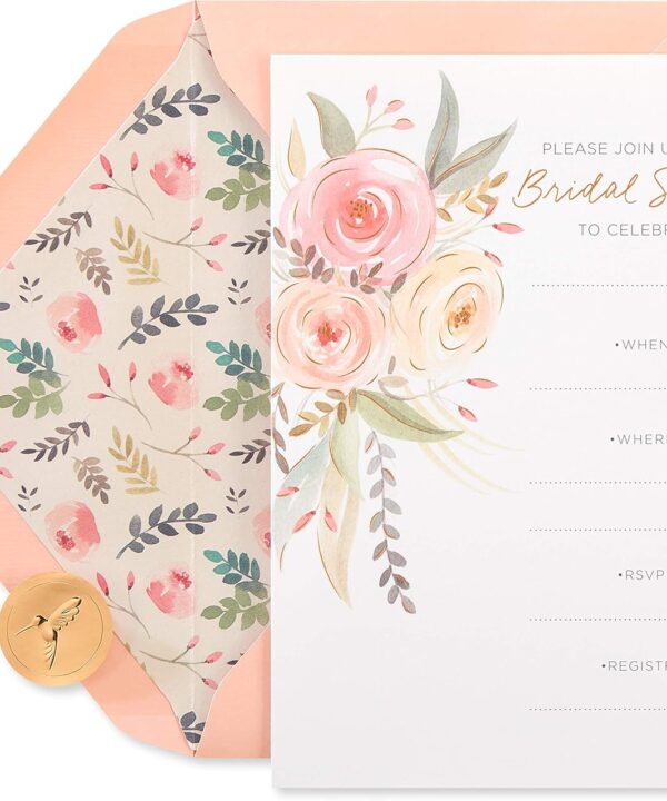 Papyrus Bridal Shower Invitations, Floral (20-Count)