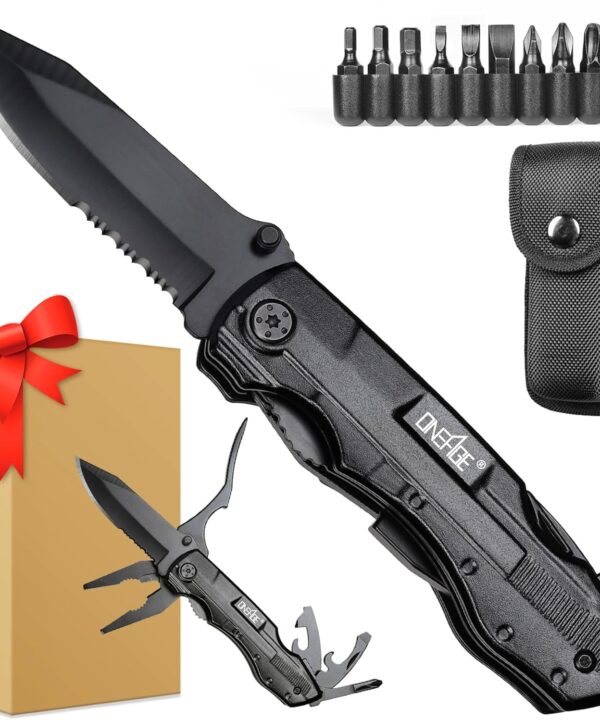 Gifts for Men Him Dad, Pocket Multitool Knife, Christmas Stocking Stuffers for Men, Anniversary Birthday Gifts for Husband, Boyfriend, Guy, Groomsmen, Fathers Day, Gadget for Hiking, Camping, Outdoor