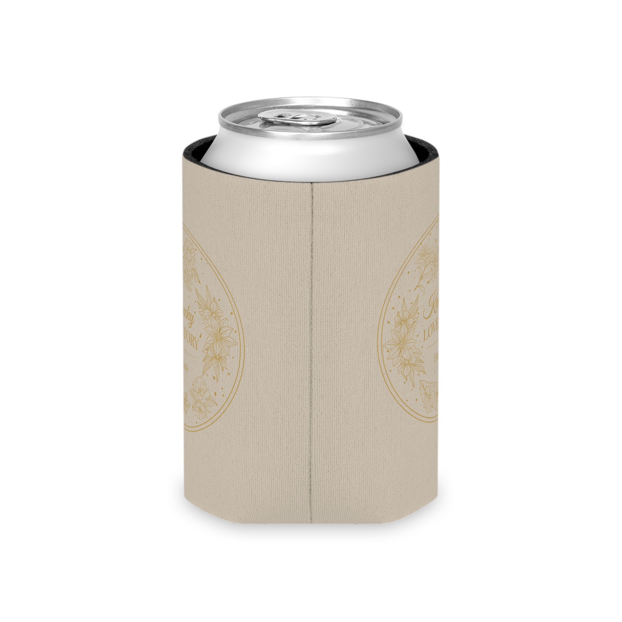 Can Cooler - 'Kentucky Love Story' Vintage Floral Wedding Can Koozie - Image 2