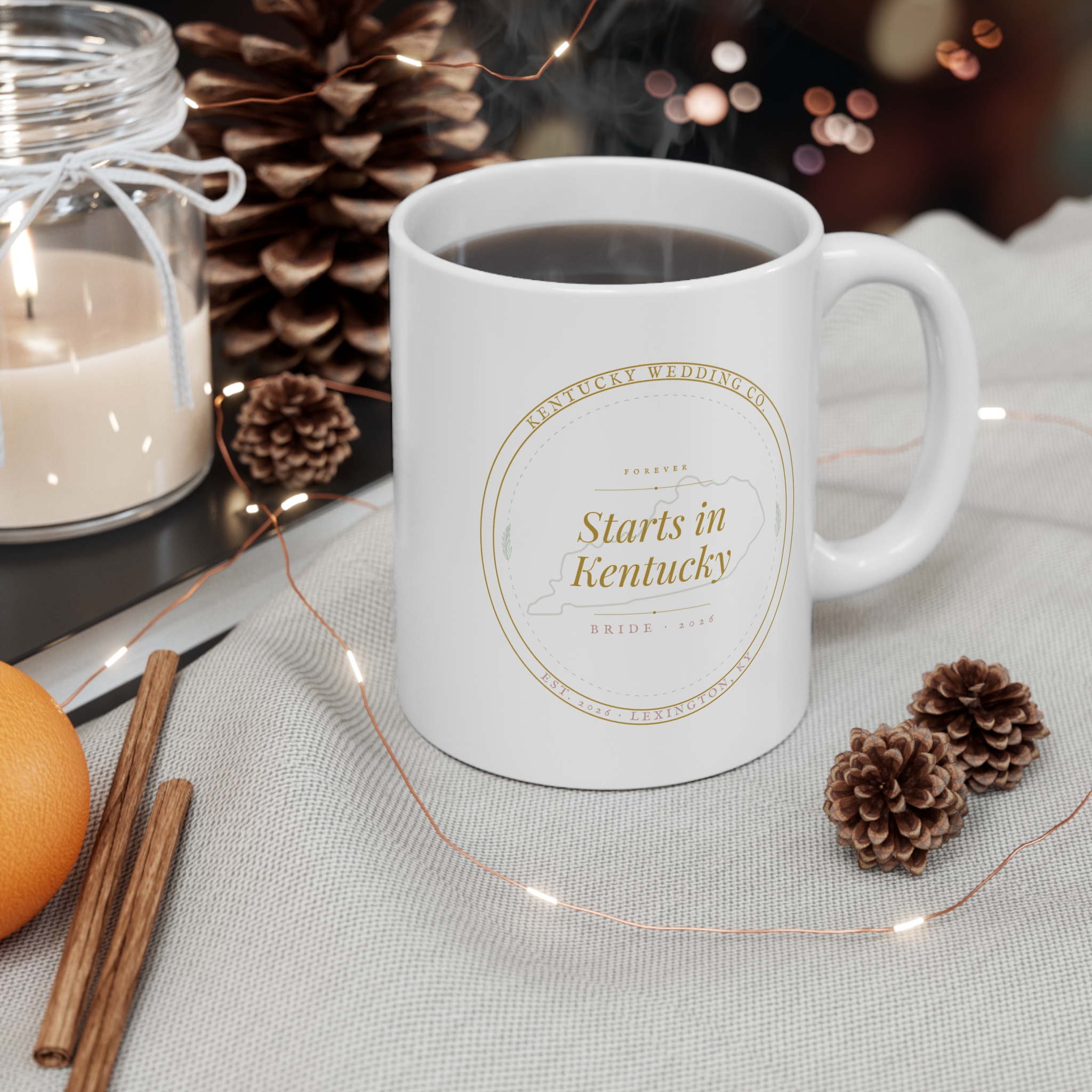 Starts in Kentucky Mug — Bridal Shower Gift Coffee Cup (11 oz) - Image 3