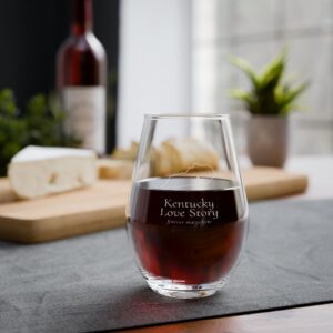 Engraved Stemless Wine Glass 11.5 oz — Personalized Elegant Barware Gift