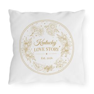 Kentucky Love Story Outdoor Pillow — Floral ‘Est. 2026’ Decorative Patio Cushion