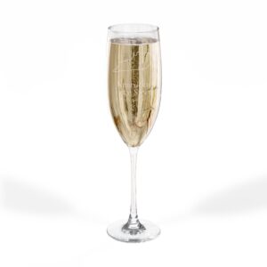 Engraved 8oz Champagne Flute — Personalized Wedding & Bridal Toast Glass