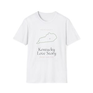 Kentucky Love Story T-Shirt — State Outline with Heart