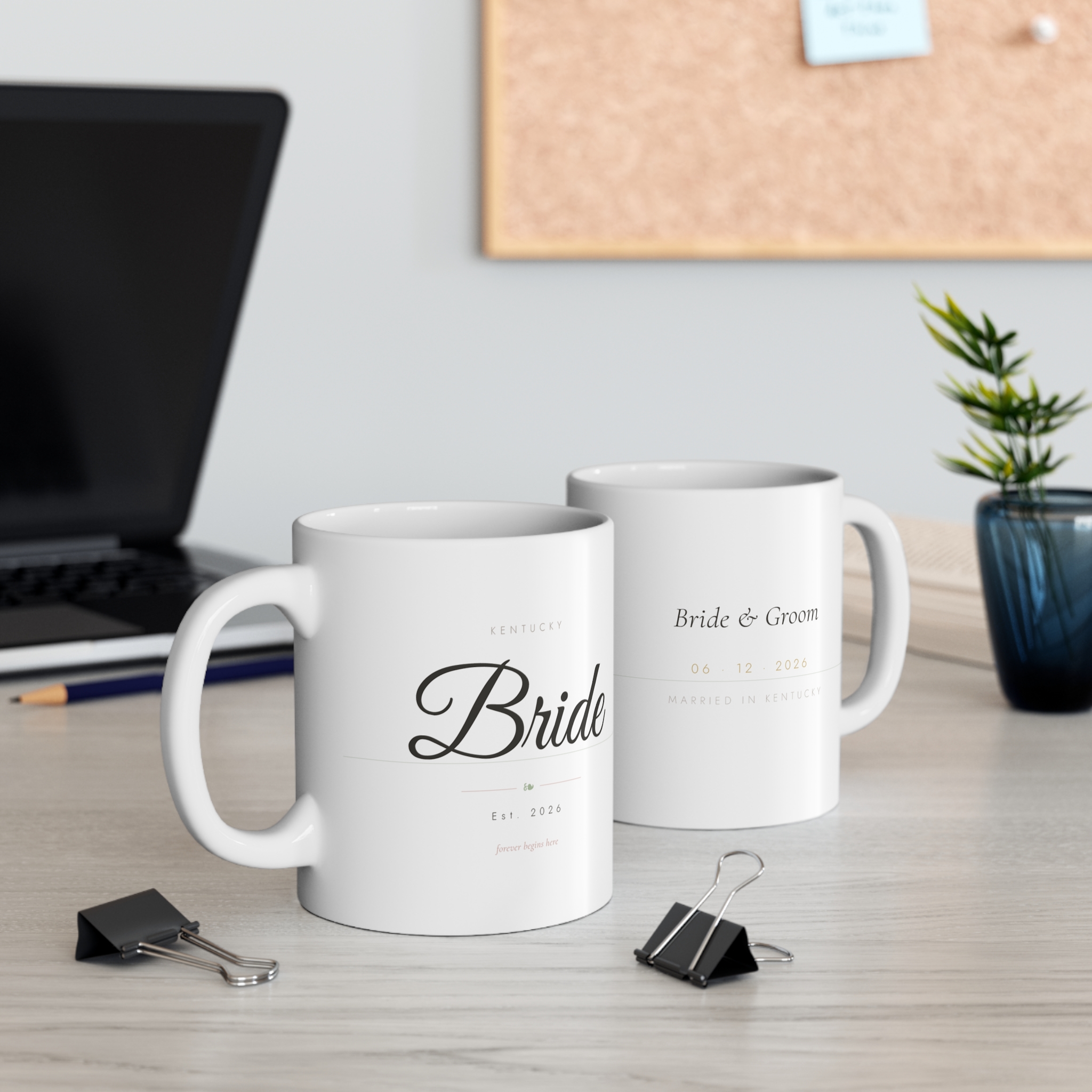 Bride Mug – Personalized 'Bride' Coffee Cup with State & Est. Date (Bridal Shower, Bachelorette Gift)