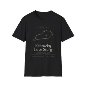 Kentucky Love Story T-Shirt — State Outline with Heart | Couples & Home Pride Tee