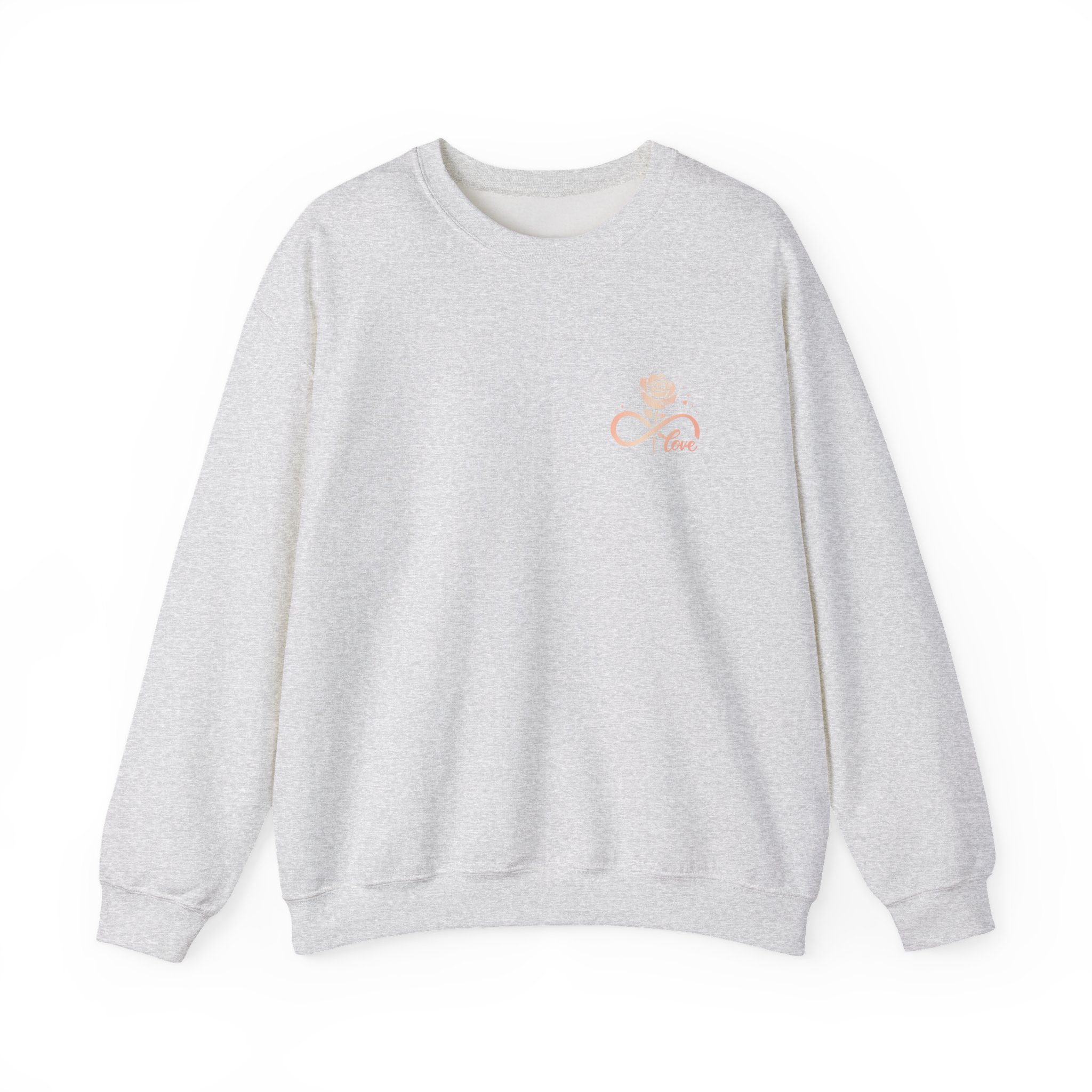 Crewneck Sweatshirt - Small Rose Line Art "I Rise" Embroidered