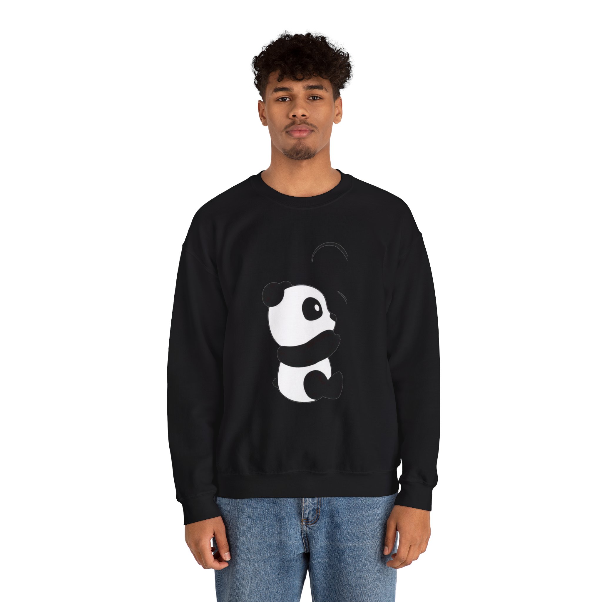 Panda Crewneck Sweatshirt – Cute Minimalist Panda Graphic - Image 12
