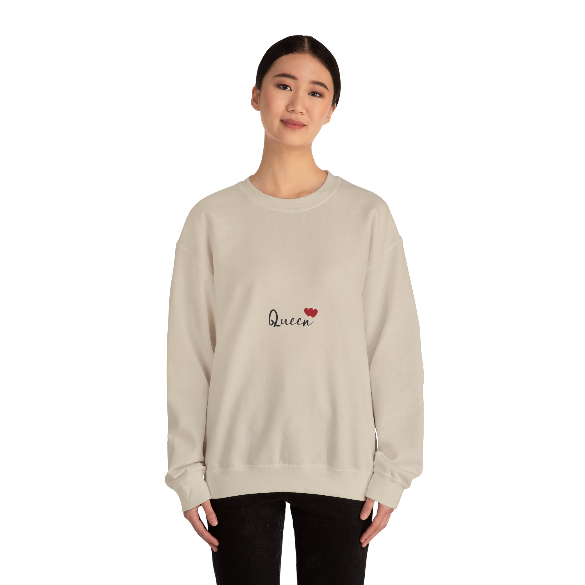 Queen Embroidered Crewneck Sweatshirt — Minimal Heart Graphic - Image 12