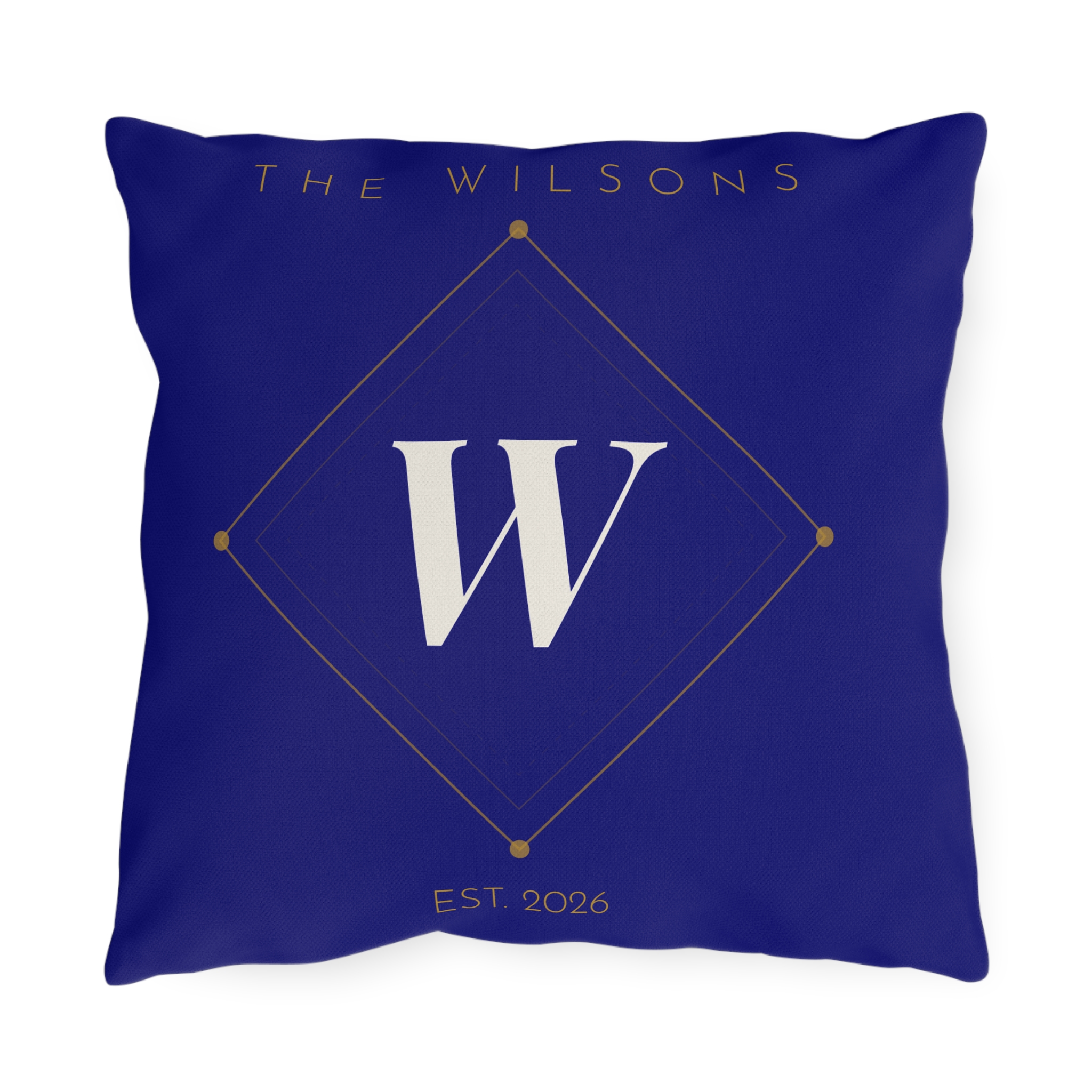 Personalized Monogram Outdoor Pillow - The Wilsons W, Est. 2026 - Image 2