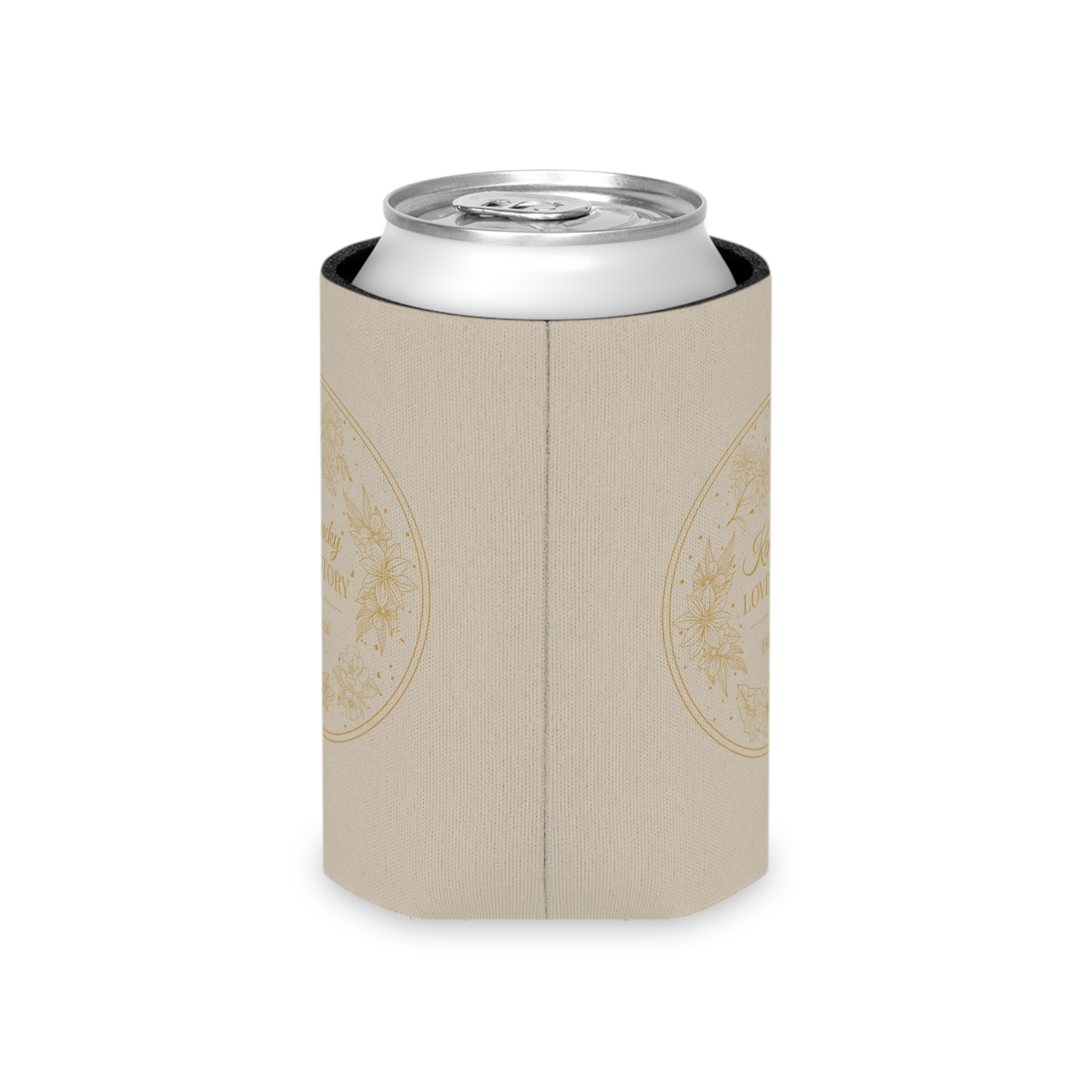 Can Cooler - 'Kentucky Love Story' Vintage Floral Wedding Can Koozie - Image 3